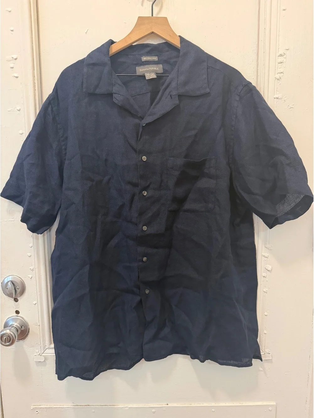Banana Republic Irish Linen Men's Button Down Shirt, Size XL